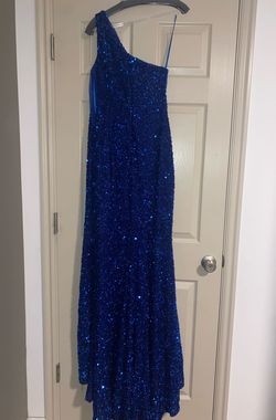 Cinderella Divine Blue Size 10 Floor Length 50 Off Side slit Dress on Queenly