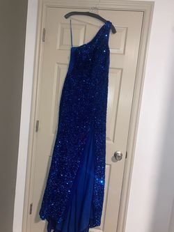 Cinderella Divine Blue Size 10 50 Off Sorority Formal Side slit Dress on Queenly