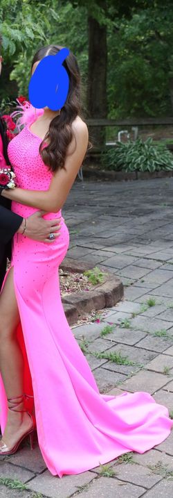 Ashley Lauren Pink Size 0 Prom Side slit Dress on Queenly