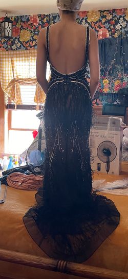 Jovani Black Size 0 Pageant Sorority Formal Mermaid Dress on Queenly
