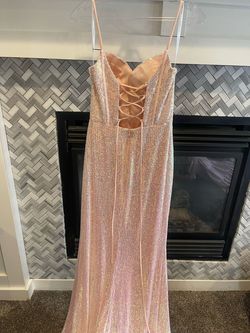 Amarra Pink Size 6 Free Shipping Side Slit Prom Straight Dress on Queenly