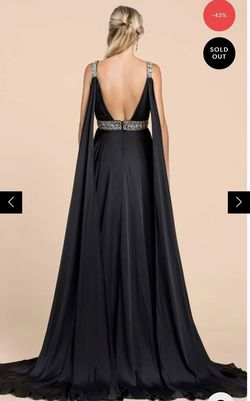 Cinderella Divine Black Tie Size 8 Prom Fun Fashion Side slit Dress on Queenly