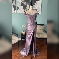 Style -1 Sherri Hill Purple Size 4 Jewelled Bustier Black Tie Mermaid Dress on Queenly