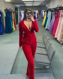 Johnathan Kayne Red Size 4 Prom Blazer Interview Jumpsuit Dress on Queenly