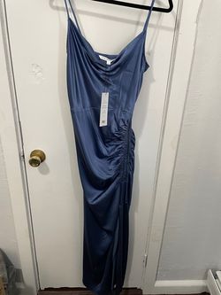Veronica Beard Blue Size 0 Black Tie Side slit Dress on Queenly