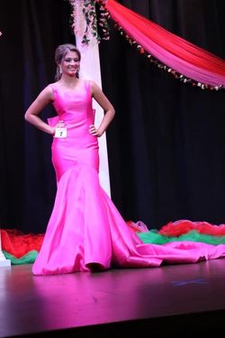 Jovani Pink Size 2 Floor Length Appearance High Neck Barbiecore Prom Mermaid Dress on Queenly