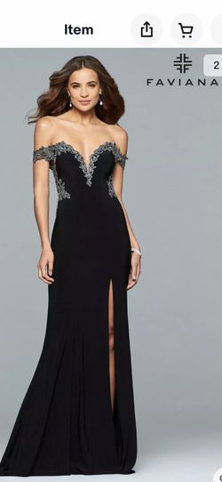 Faviana Black Size 8 Medium Height Prom Mermaid Dress on Queenly