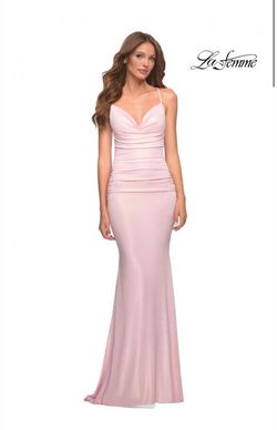 La Femme Pink Size 4 Padded Wedding Guest Prom Floor Length Mermaid Dress on Queenly