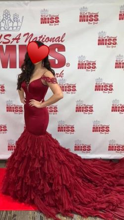 Sherri Hill Red Size 6 Floor Length Pageant Mermaid Dress on Queenly