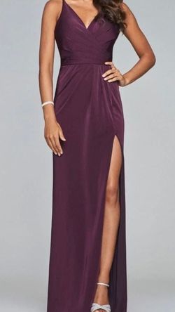 Faviana Red Size 2 Silk Side slit Dress on Queenly
