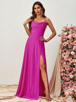 Style FSWD0913 Faeriesty Pink Size 0 Polyester Spaghetti Strap Side slit Dress on Queenly