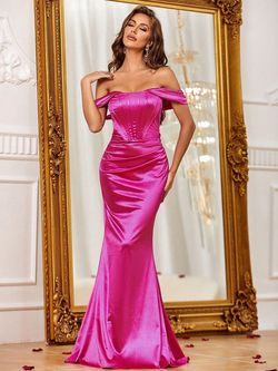 Style FSWD0302 Faeriesty Pink Size 0 Floor Length Jersey Tall Height Mermaid Dress on Queenly