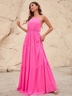 Style FSWD0925 Faeriesty Pink Size 16 Tulle Floor Length Straight Dress on Queenly
