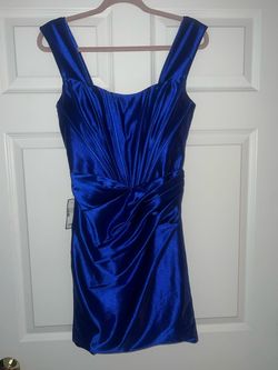 Sherri Hill Blue Size 6 Cocktail Dress on Queenly