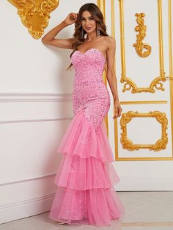 Style FSWD0371 Faeriesty Pink Size 16 Plus Size Fswd0371 Floor Length Mermaid Dress on Queenly