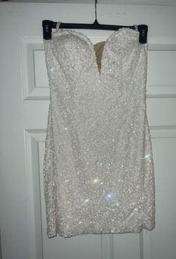 Scala White Size 8 Engagement Bachelorette Cocktail Dress on Queenly