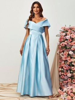 Style FSWD0861 Faeriesty Blue Size 0 Satin A-line Dress on Queenly