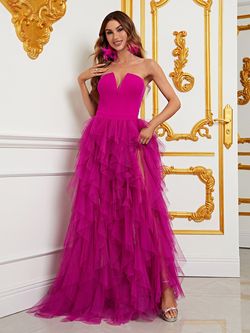 Style FSWB7030 Faeriesty Pink Size 8 Fswb7030 Barbiecore Black Tie Sheer Straight Dress on Queenly