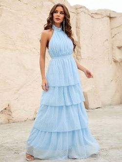 Style FSWD0934 Faeriesty Blue Size 0 Polyester Tall Height Tulle Military Straight Dress on Queenly