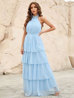 Style FSWD0934 Faeriesty Blue Size 0 Polyester Tall Height Tulle Military Straight Dress on Queenly