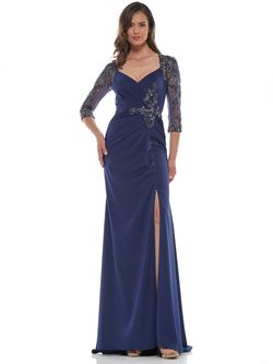 Style MV1070 Colors Blue Size 16 Tall Height Sheer Straight Dress on Queenly