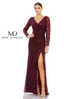 Style 12412D Mac Duggal Red Size 12 Black Tie Pageant Straight Dress on Queenly