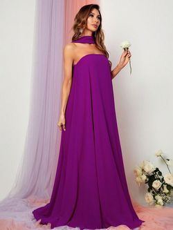 Style FSWD0847 Faeriesty Purple Size 0 Military Tall Height Polyester A-line Dress on Queenly