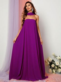 Style FSWD0847 Faeriesty Purple Size 4 Fswd0847 Tall Height Polyester A-line Dress on Queenly