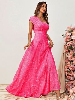 Style FSWD0867 Faeriesty Pink Size 4 Floor Length Jersey Tall Height A-line Dress on Queenly