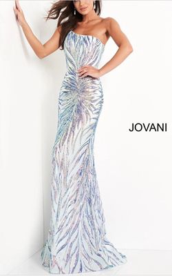 Jovani Blue Size 0 Military Straight Dress on Queenly