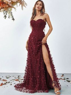 Style FSWD0647 Faeriesty Red Size 0 Burgundy Black Tie Floor Length Straight Dress on Queenly