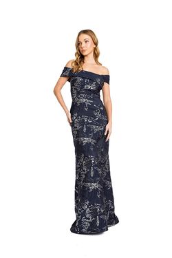 Style 7176 Nicole Bakti Blue Size 12 Black Tie Pageant Straight Dress on Queenly