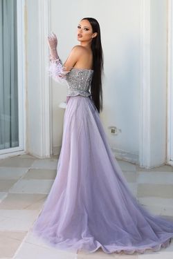 Style PS23983 Portia and Scarlett Purple Size 8 Lavender Black Tie Straight Dress on Queenly