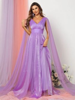 Style FSWD8089 Faeriesty Purple Size 4 Plunge Fswd8089 A-line Dress on Queenly