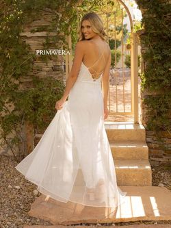 Style 3973 Primavera White Size 8 Bachelorette Jumpsuit Dress on Queenly