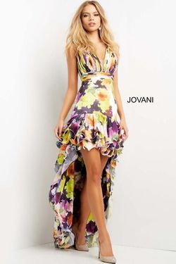 Style 09389 Jovani Multicolor Size 10 Pageant Print Cocktail Dress on Queenly