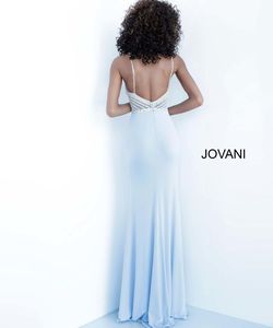 Style 63147 Jovani Light Blue Size 6 Black Tie Pageant Prom Straight Dress on Queenly