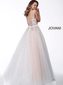 Style 66725 Jovani Pink Size 12 Black Tie Spaghetti Strap Pageant Ball gown on Queenly