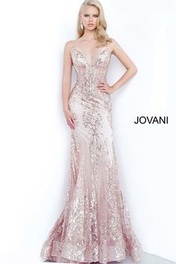 Style 3675 Jovani Pink Size 8 Tall Height Floor Length Mermaid Dress on Queenly