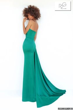 Style 51144 Tarik Ediz Green Size 6 Tall Height Side slit Dress on Queenly