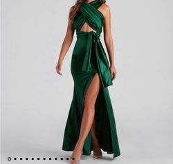 Style -1 Windsor Green Size 0 Floor Length Side slit Dress on Queenly