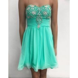 Sequin Hearts Green Size 2 Prom Military A-line Dress on Queenly