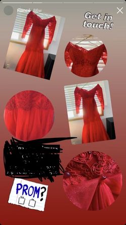 Style -1 MoriLee Red Size 16 Plus Size Floor Length Military Prom Mermaid Dress on Queenly