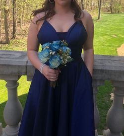 Style -1 Sherri Hill Blue Size 10 Prom Ball gown on Queenly