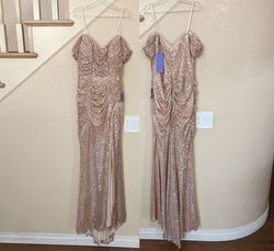 Style -1 Cinderella Divine Pink Size 6 Floor Length Side slit Dress on Queenly