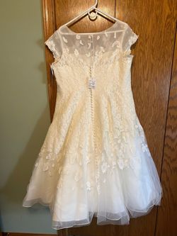 Style -1 Oleg Cassini White Size 20 Prom Tea Length Bridal Shower Cocktail Dress on Queenly