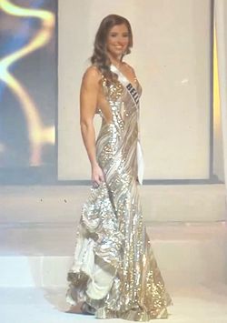 Jovani Brown Size 4 Metallic Pageant -1 Plunge Train Mermaid Dress on Queenly