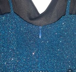 Style 6103 fiesta fashion Blue Size 8 Black Tie Side slit Dress on Queenly