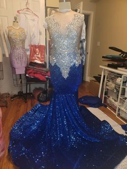 Style -1 Blue Size 12 Mermaid Dress on Queenly