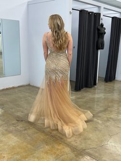 Jovani Gold Size 8 Tulle 50 Off Mermaid Dress on Queenly